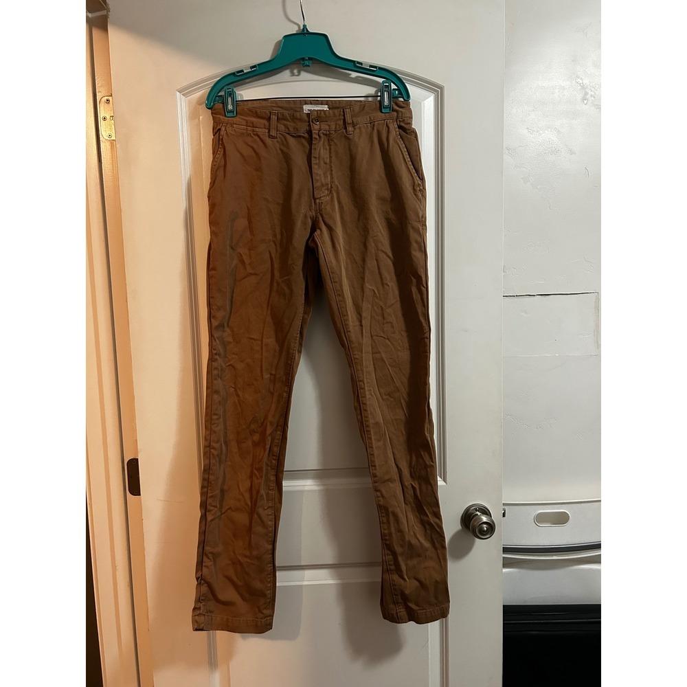 Taylor Stitch Slim Chino Pants Mens 31 Brown British Khaki Cotton Twill Trousers